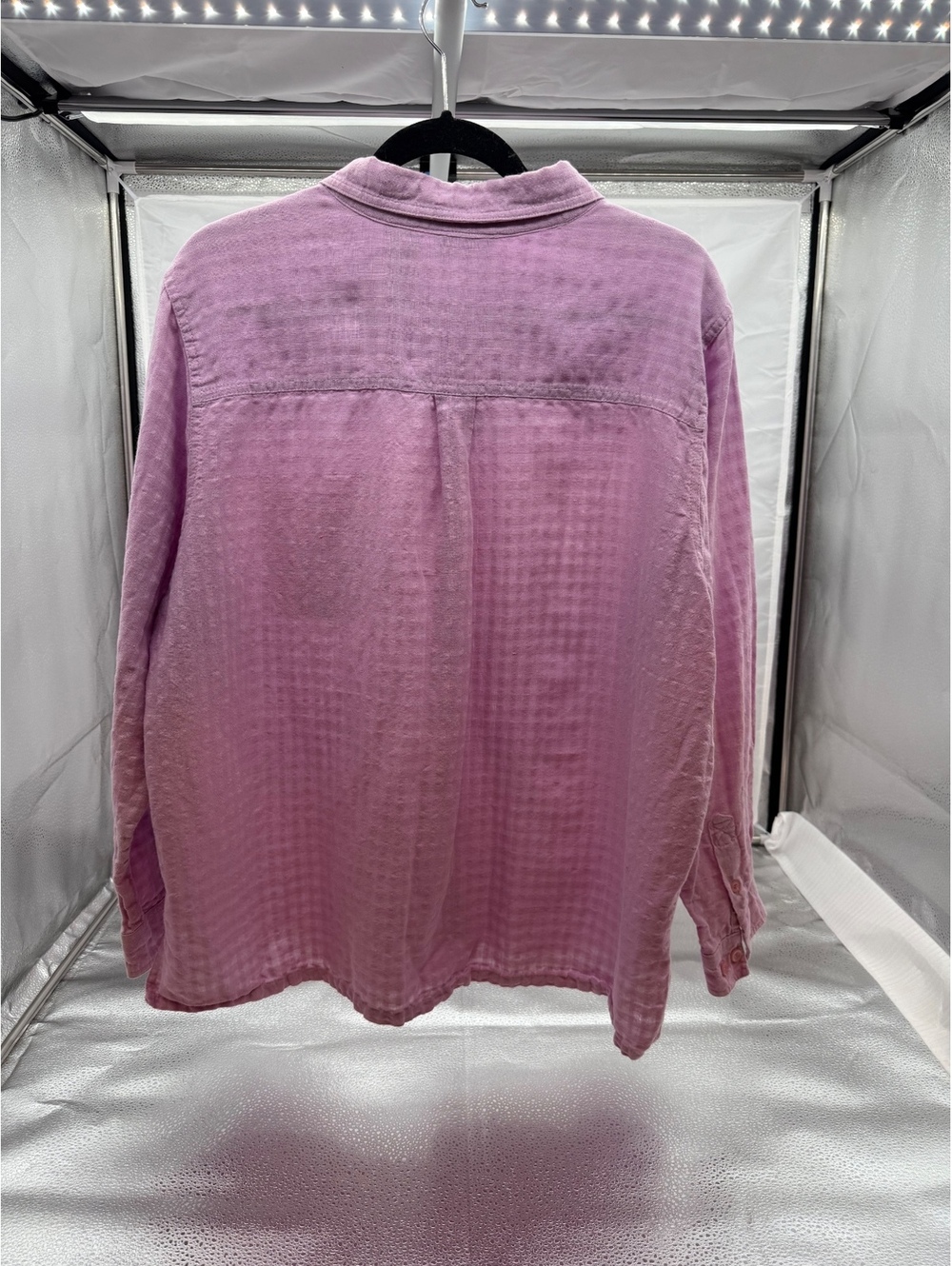 White Stag Woman Lilac Linen Blend Button-Up Shirt Size 18W/20W - Picture 6 of 6